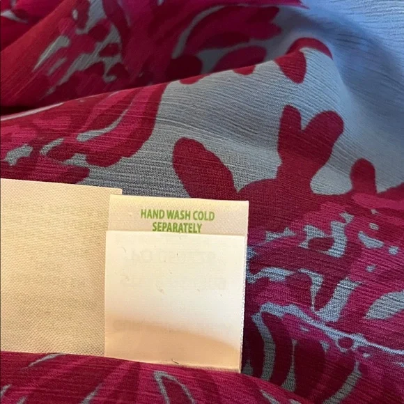 Lilly Pulitzer embroidered kaftan Burgundy/ blue size L/XL , full nude slip nwt - Picture 9 of 11